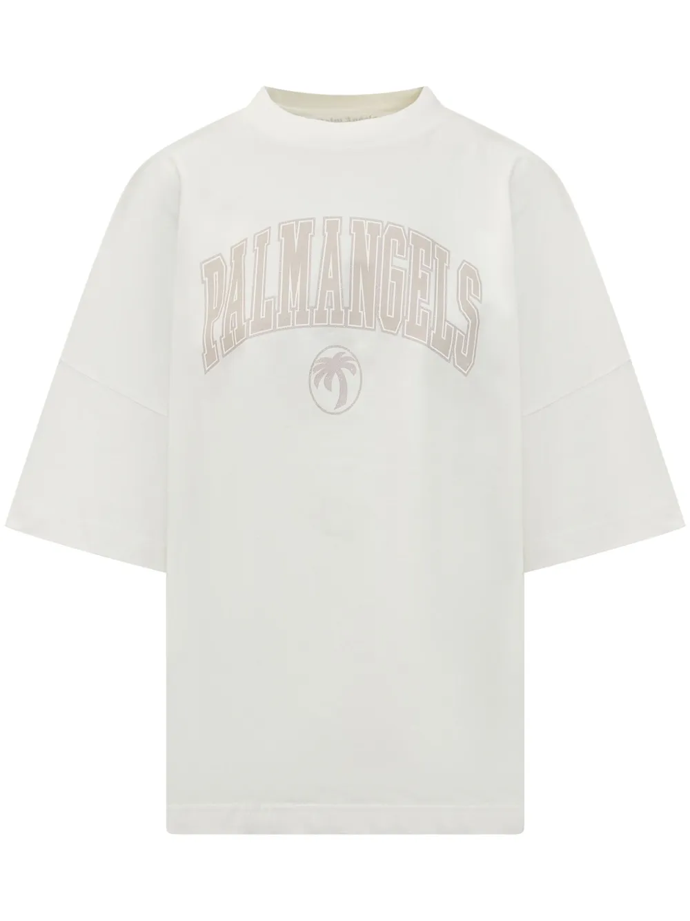 Palm Angels College Palm T-shirt In 030b Off White - Ivory