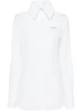 We11done high-neck collar shirt - White