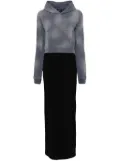 We11done layered hoodie dress - Grey