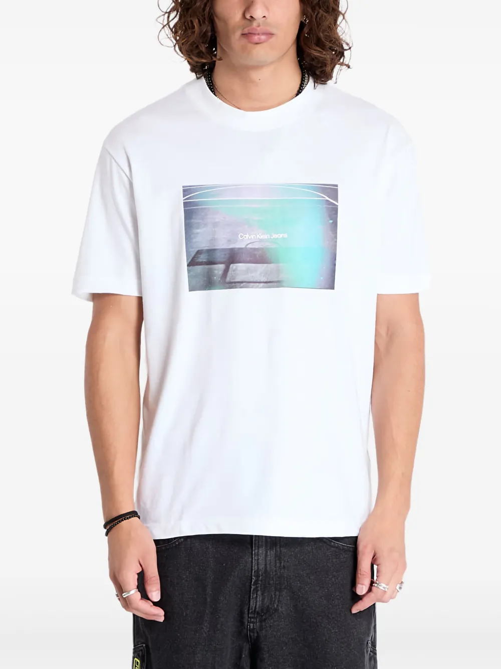 Calvin Klein Jeans Gradient graphic-print T-shirt | White | Image 1