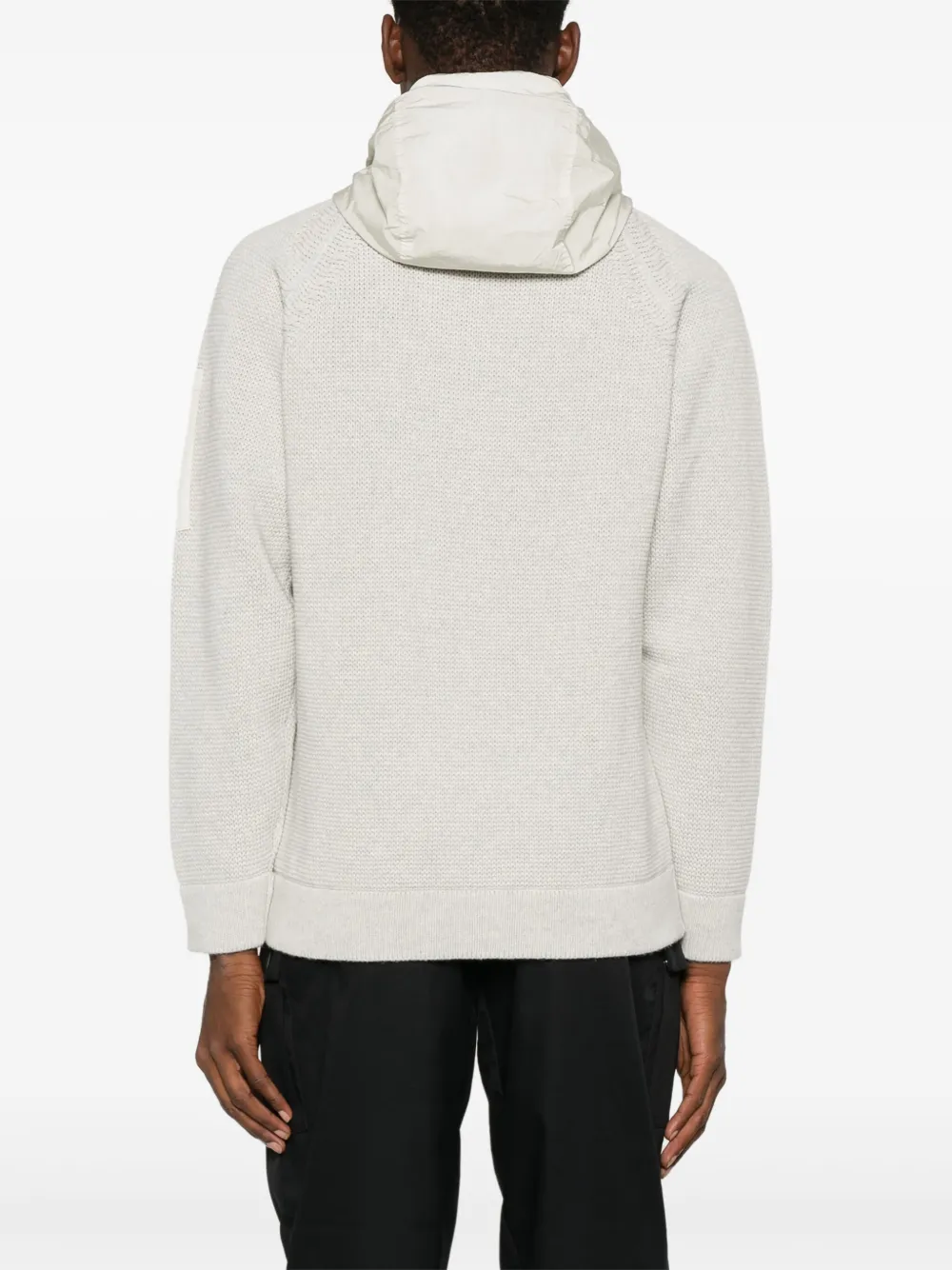 C.P. Company Gebreide hoodie met Lens-detail Beige