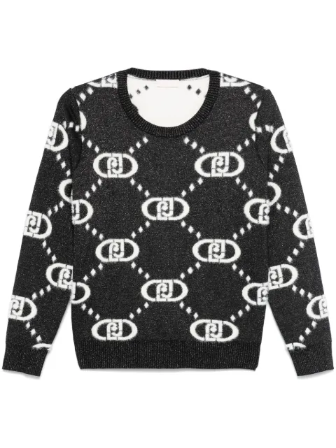 LIU JO monogram-jacquard sweater
