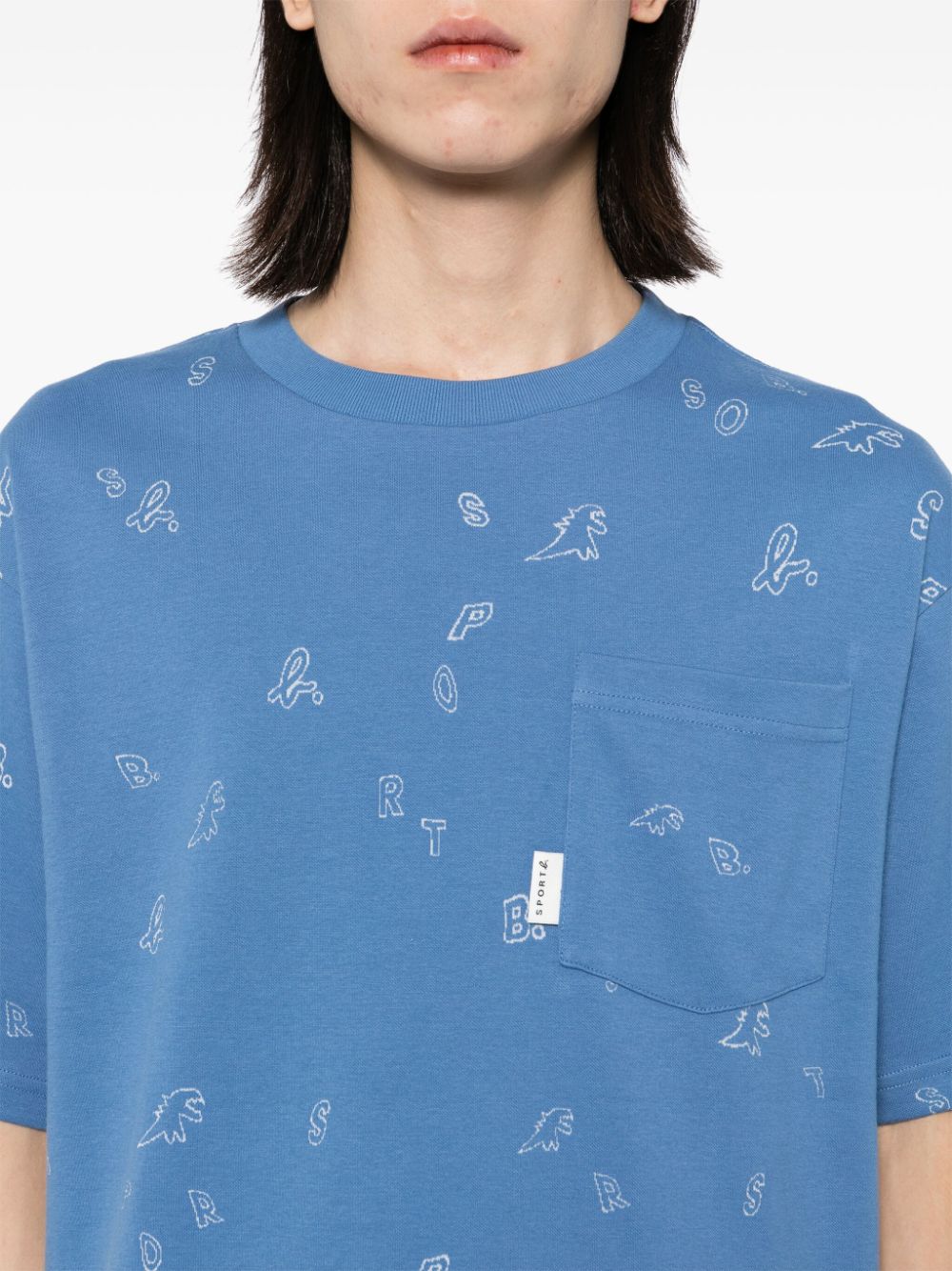 Shop Sport B. By Agnès B. Aop Pocket T-shirt In Blue