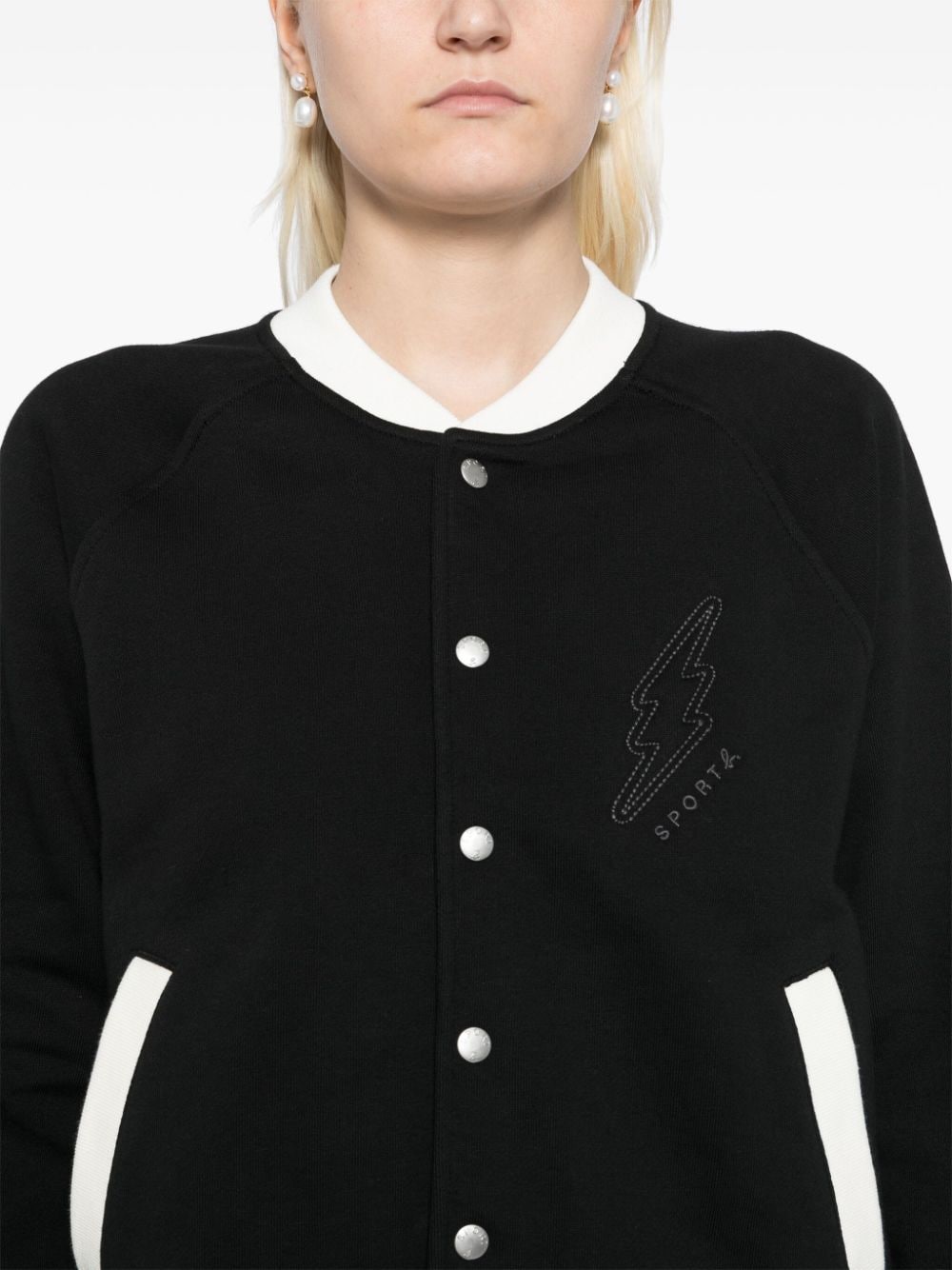 Shop Sport B. By Agnès B. Logo-embroidered Jacket In Black