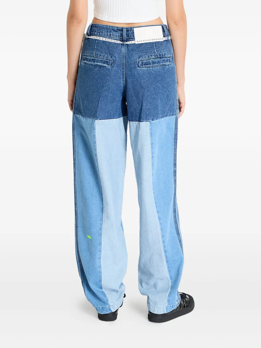 adidas x KSENIASCHNAIDER jeans met patchwork Blauw