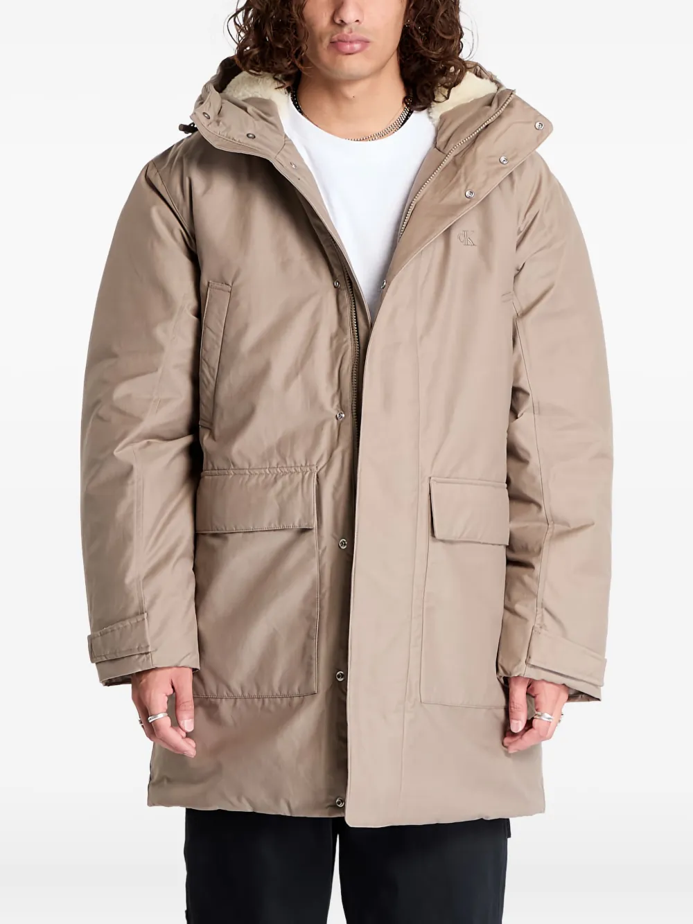  Calvin Klein Jeans Hooded Parka - Neutrals 