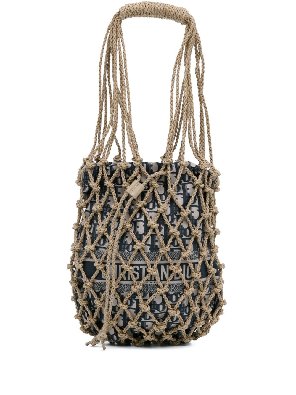 2020 Woven Rope and Oblique Technical Fabric Net shoulder bag