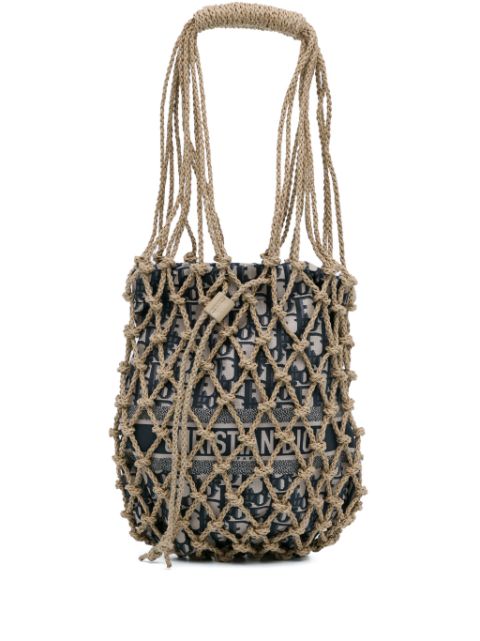 Christian Dior 2020 Woven Rope and Oblique Technical Fabric Net shoulder bag Women