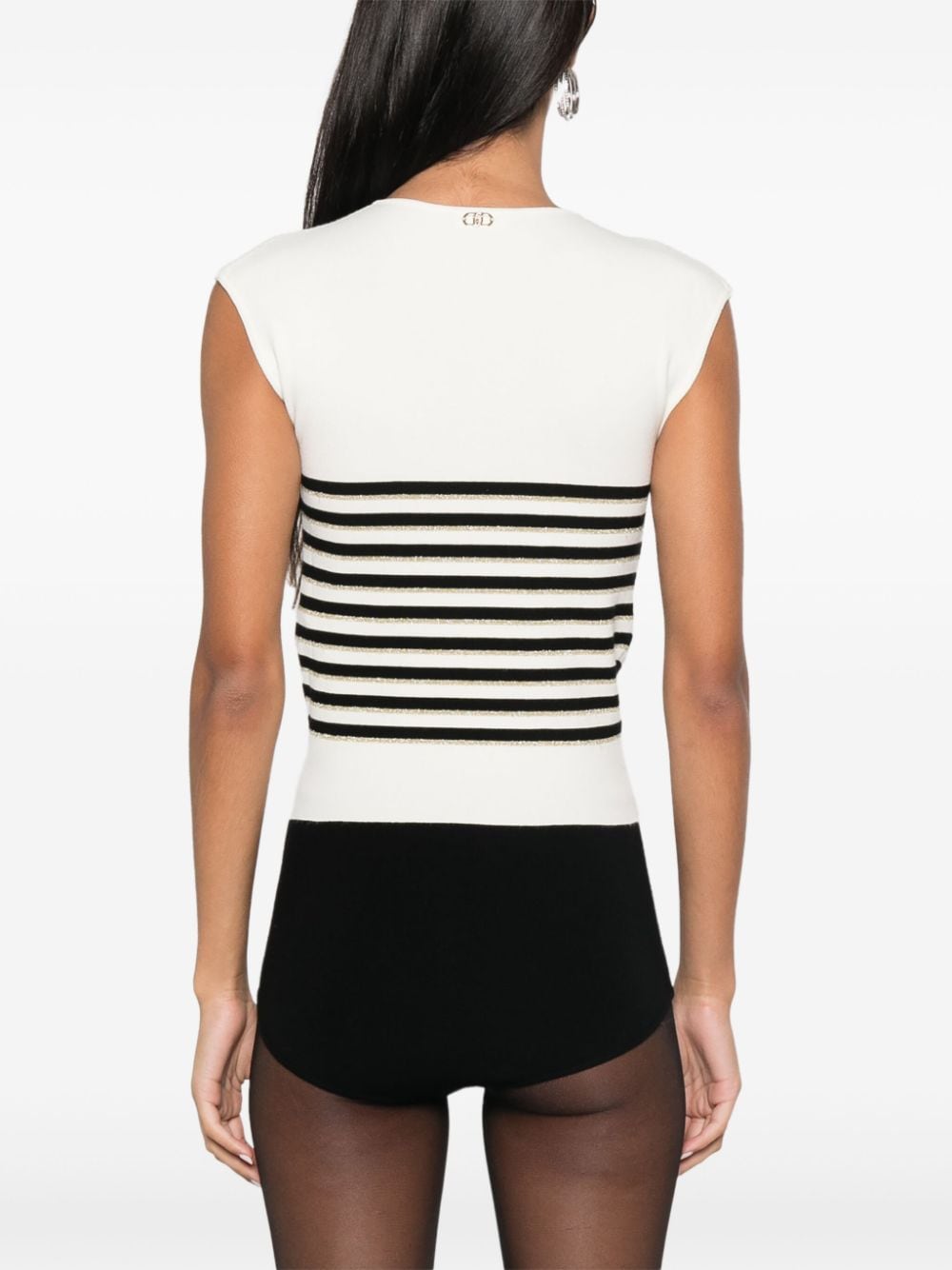 Shop Liu •jo Striped Top In White