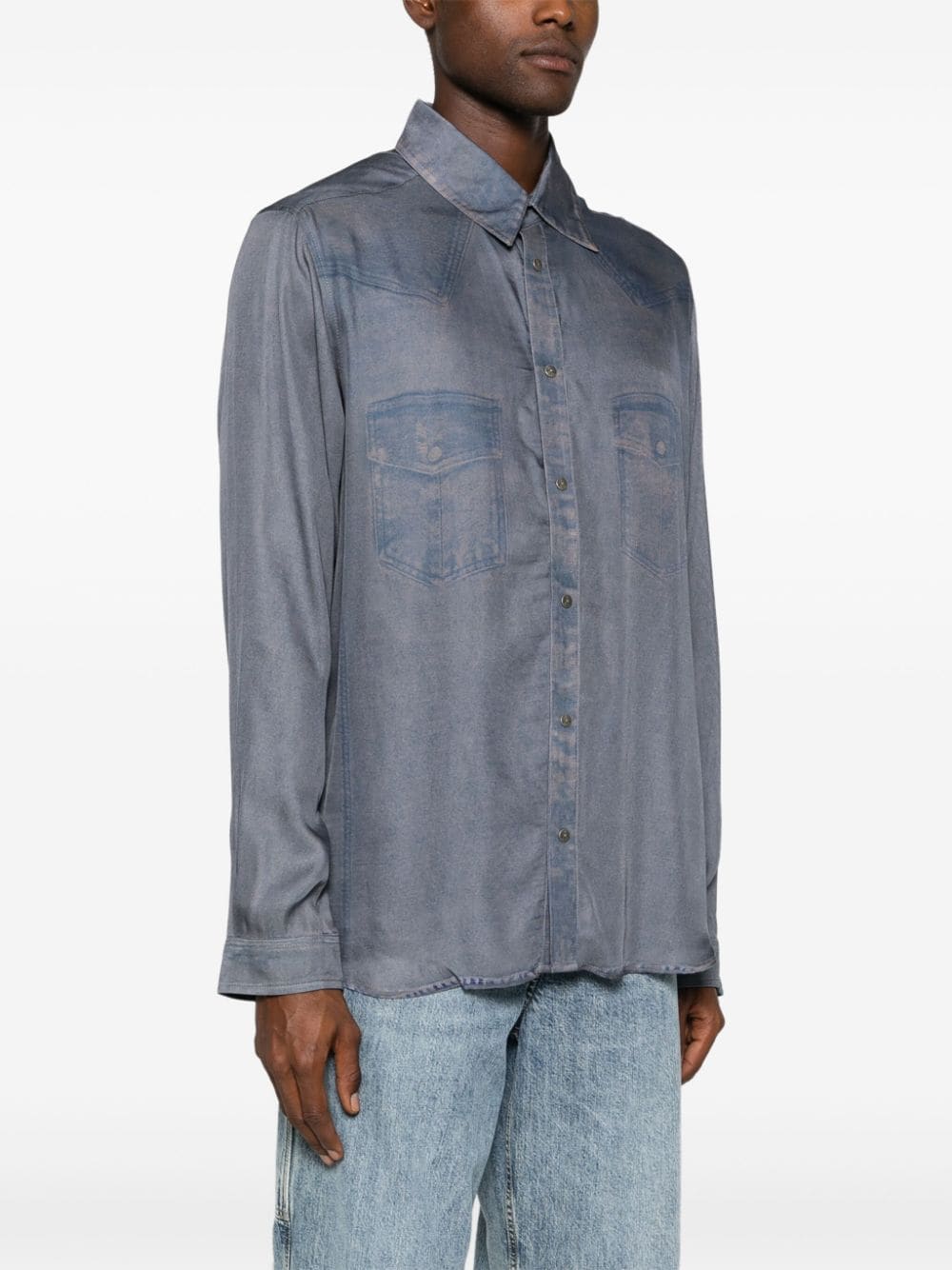 Shop Diesel S-drinn Shirt In Blue