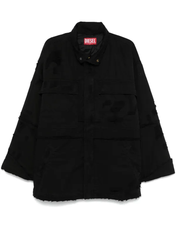 DIESEL ポリエステルジャケット　ブラック総柄　　　52 Diesel J-oise ジャケット | ブラック | FARFETCH JP