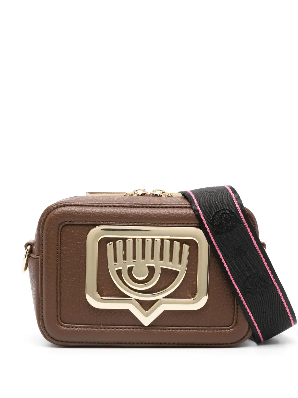 Shop Chiara Ferragni Eyelike Cross Body Bag In Brown