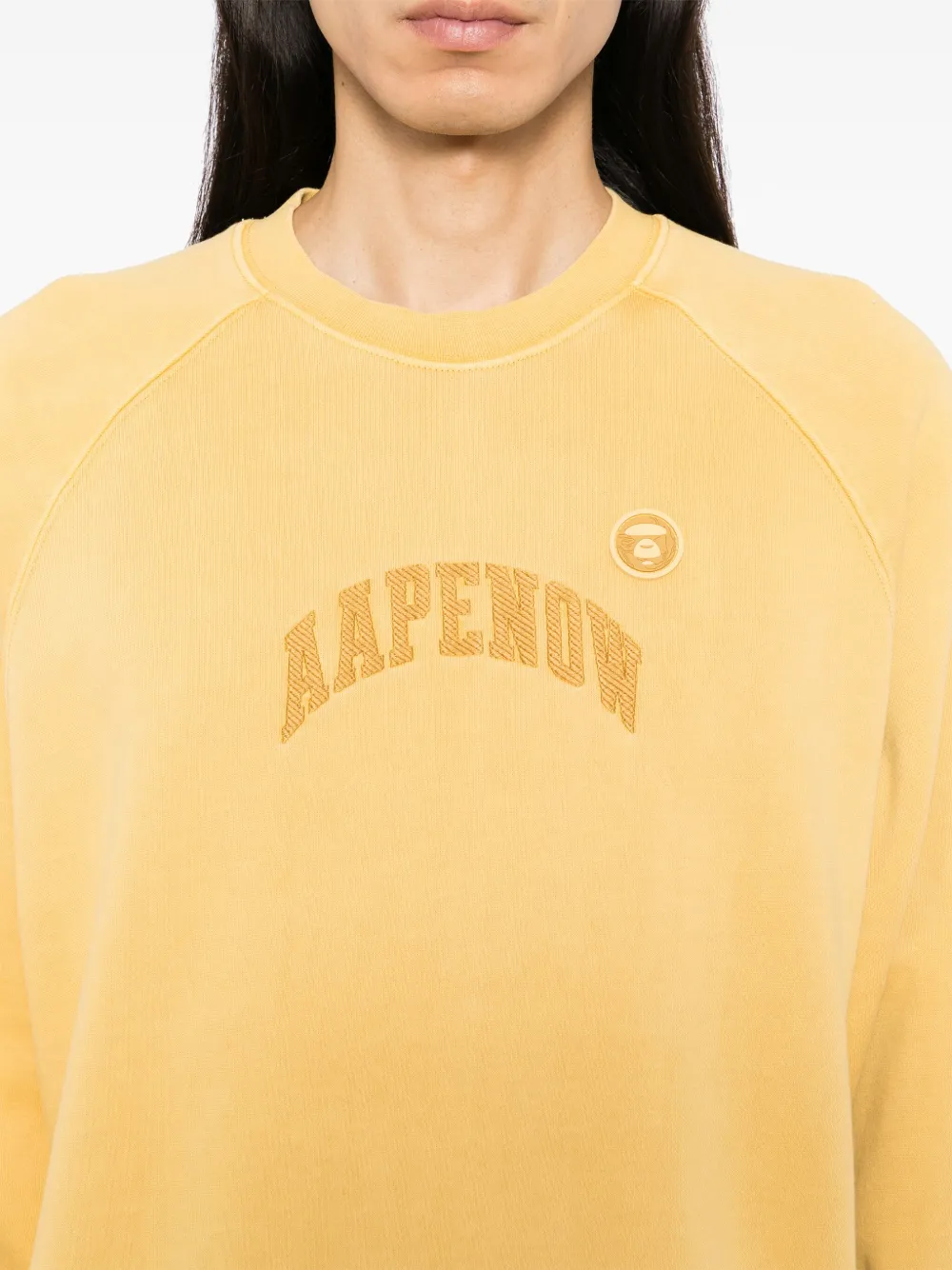 AAPE BY *A BATHING APE Trui met logopatch Geel