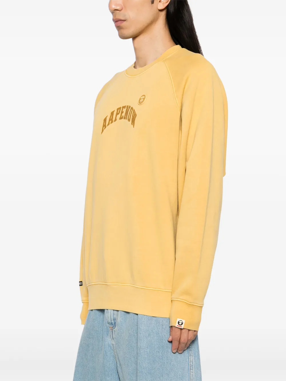 AAPE BY *A BATHING APE Trui met logopatch Geel
