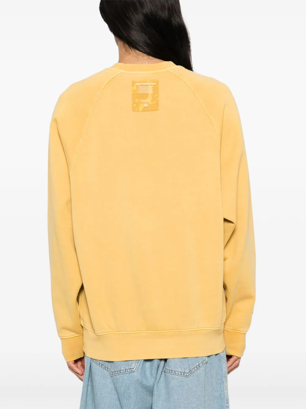 AAPE BY *A BATHING APE Trui met logopatch Geel