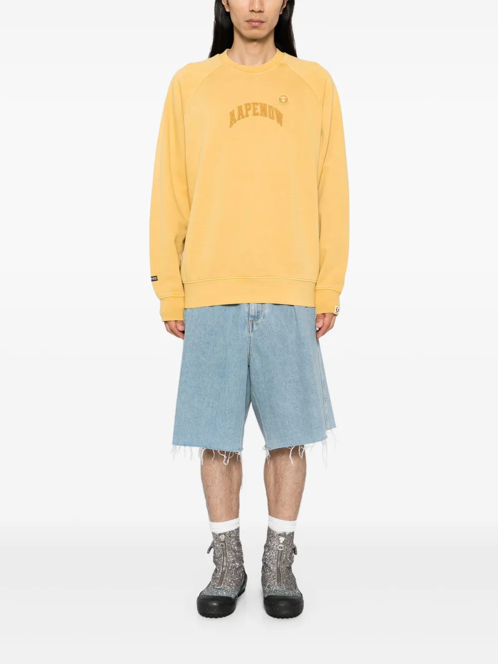 aapeby*abathingape AAPE BY *A BATHING APE Trui met logopatch - Geel