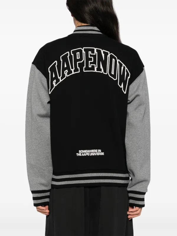 AAPE BY *A BATHING APE® Logo Baseball Jacket | Black | FARFETCH EG