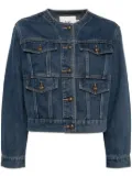 b+ab collarless denim jacket - Blue