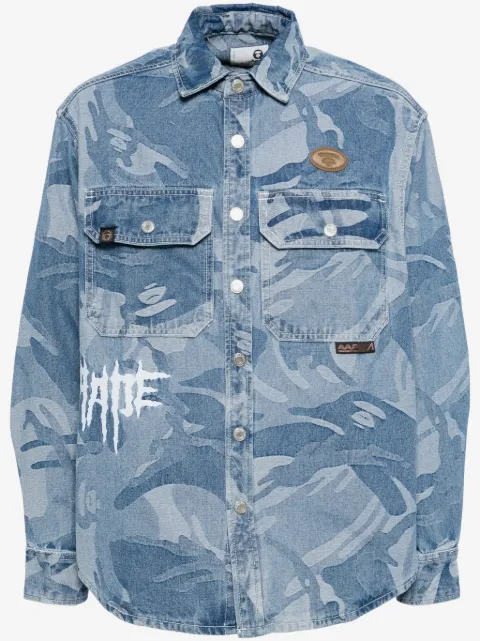 AAPE BY *A BATHING APE® Moonface-logo camouflage-print shirt