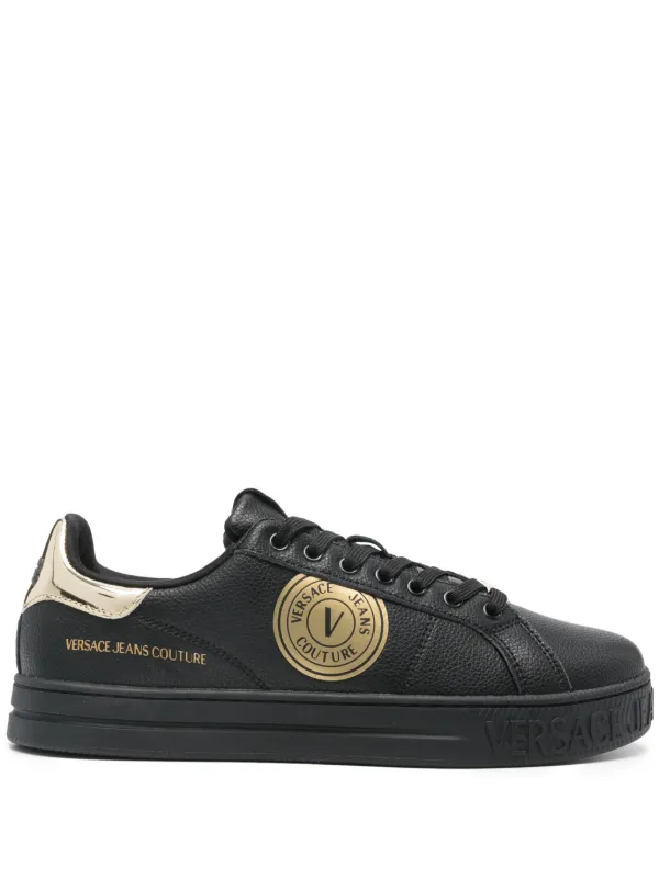 Black and gold versace sneakers on sale