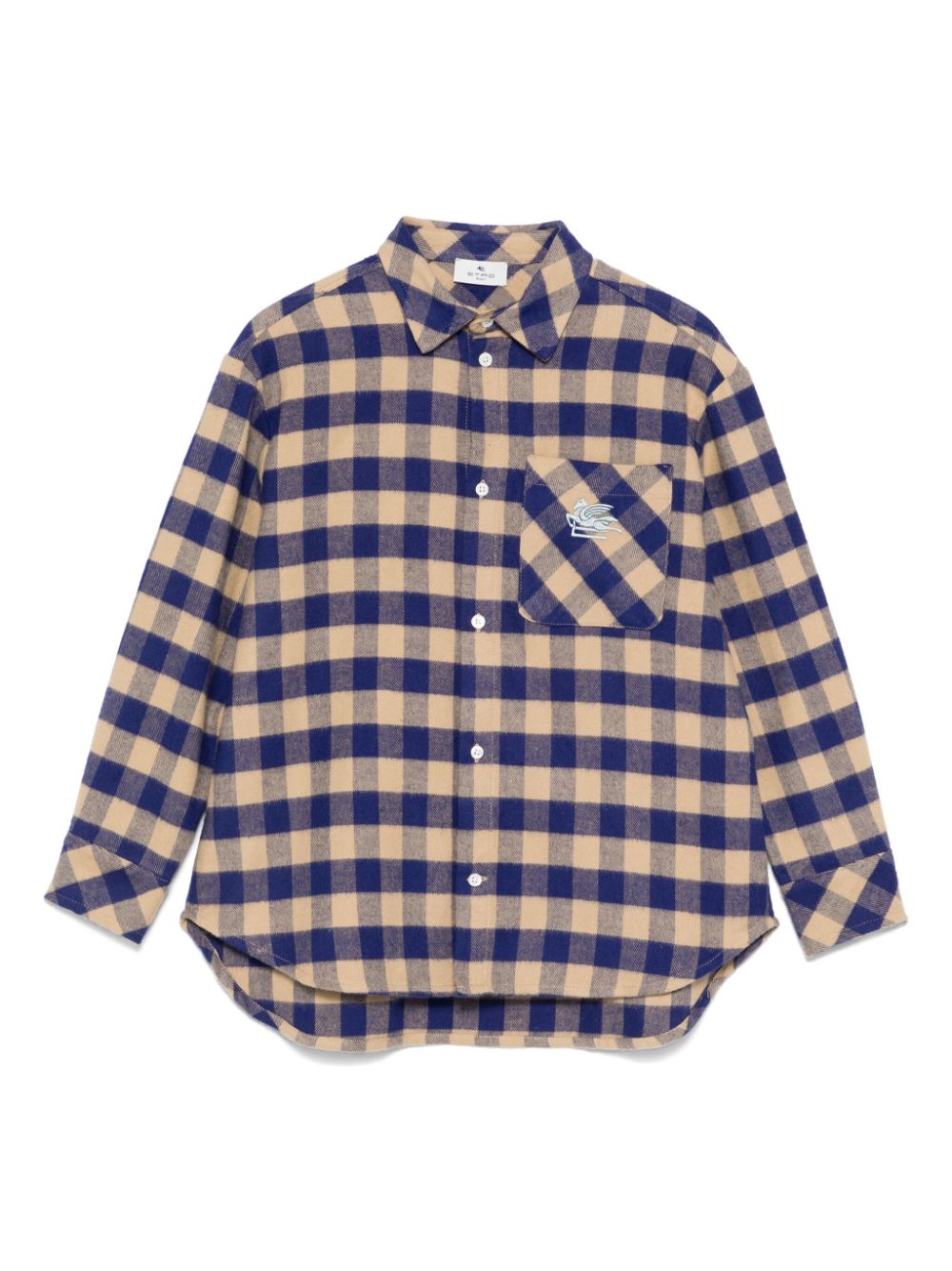 Shop Etro Checked Shirt In Blue