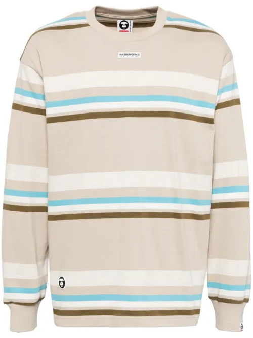 T-shirt rayé à manches longues - AAPE BY *A BATHING APE® - Modalova