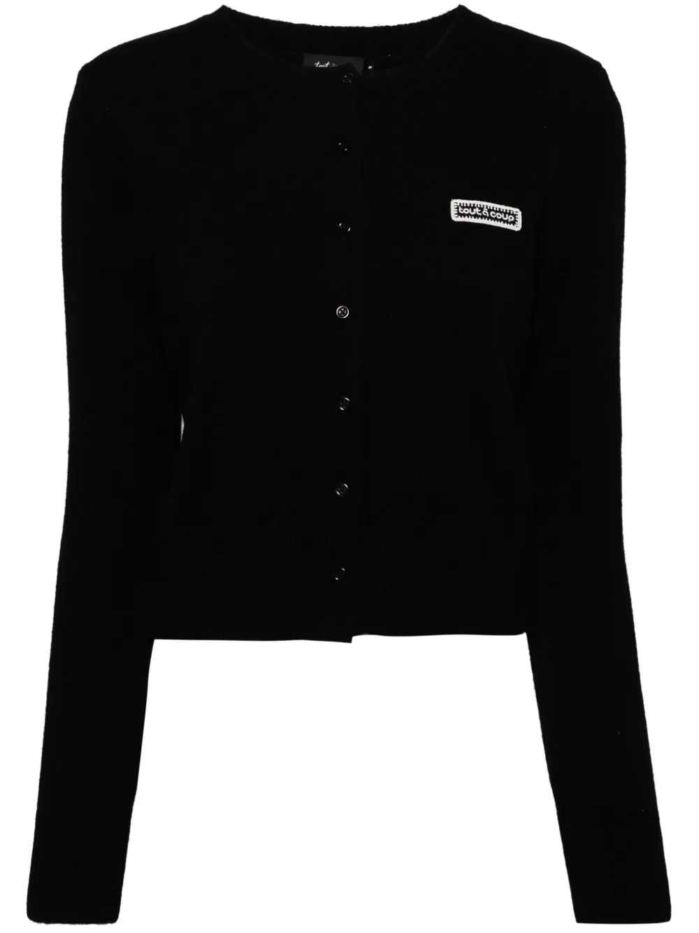 Shop Tout A Coup Logo-patch Cardigan In Black