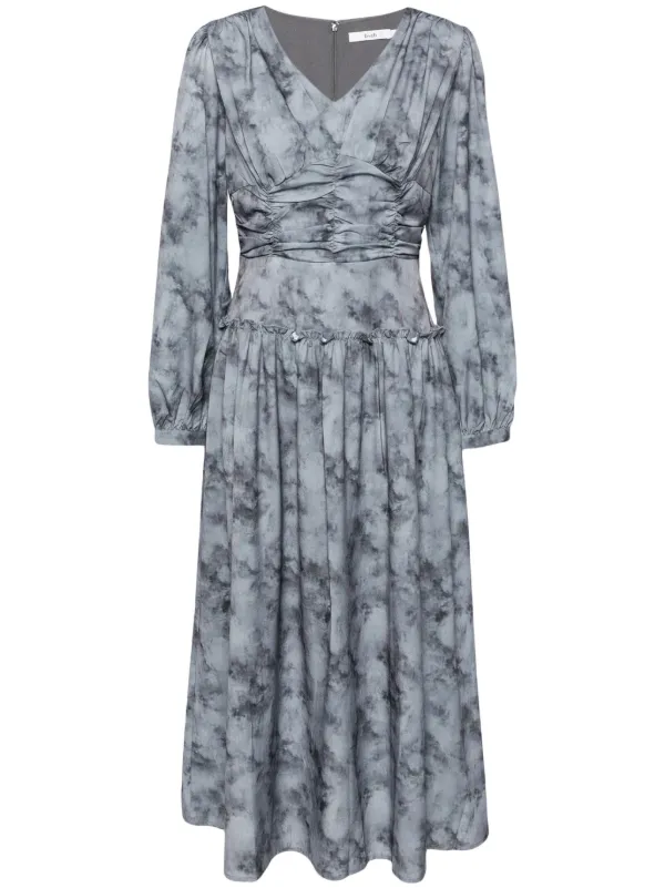 grey marble dress b+ab Marble Pattern Maxi Dress | Grey