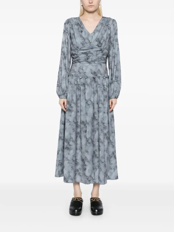 grey marble dress b+ab Marble Pattern Maxi Dress | Grey