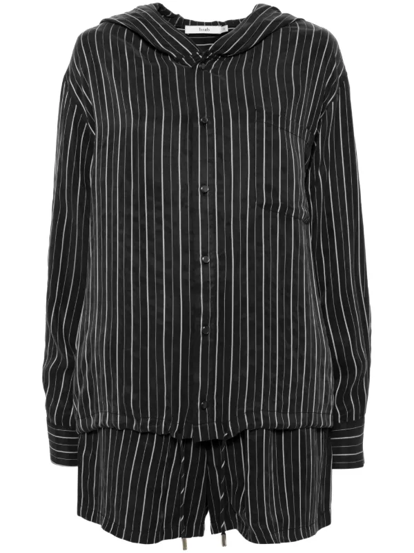 b+ab ストライプ シャツショートパンツ セット | ブラック | FARFETCH JP