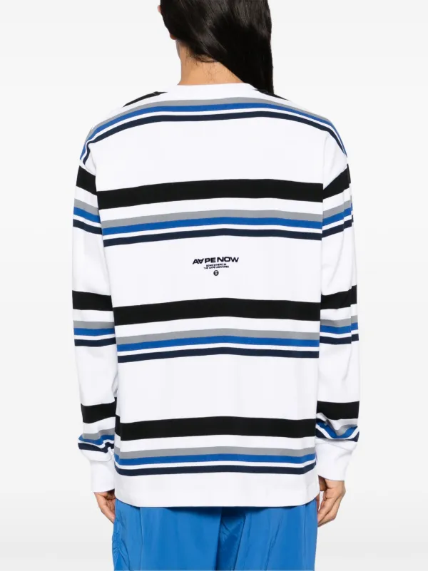 AAPE BY *A BATHING APE® ボーダー ロングTシャツ | ホワイト
