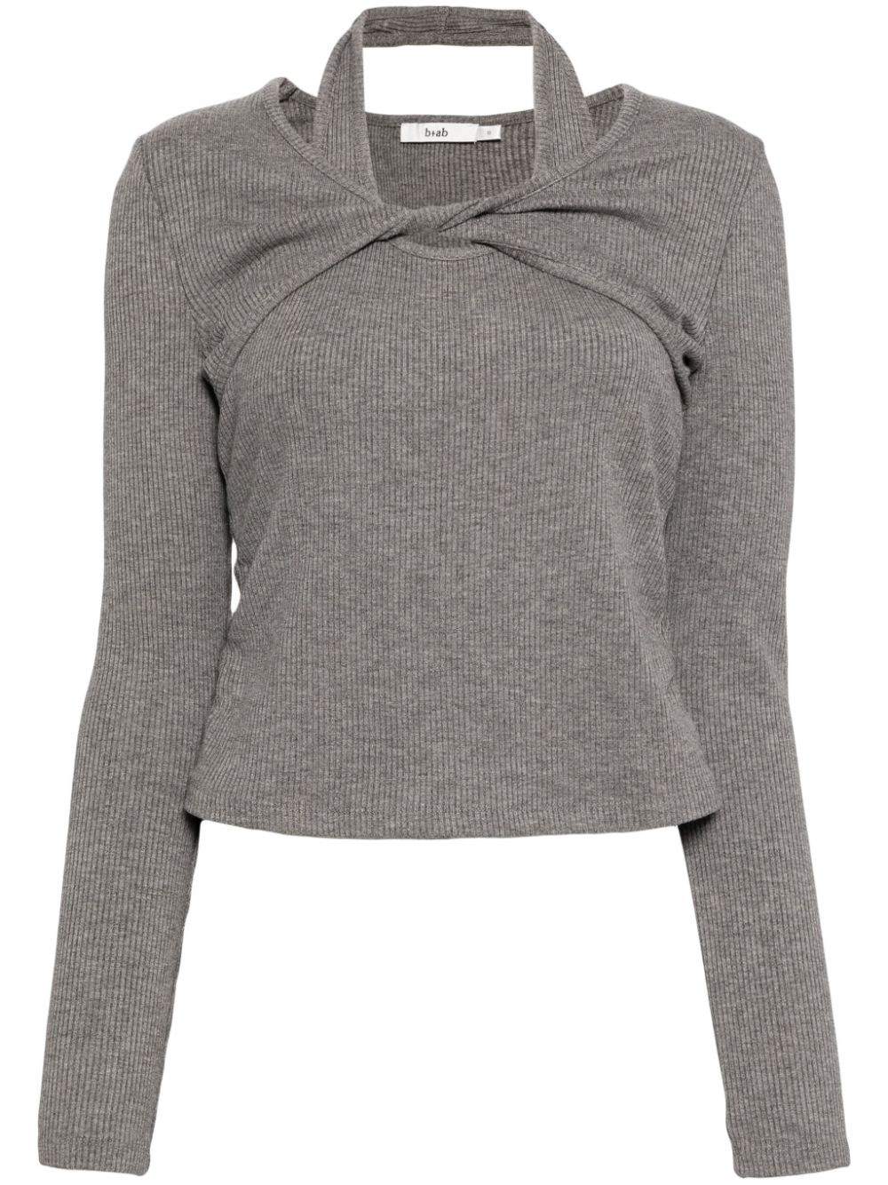 b+ab twist front ribbed top - Grey