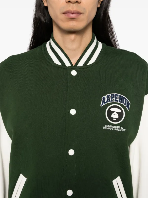 AAPE BY *A BATHING APE® Logo Baseball Jacket | Green