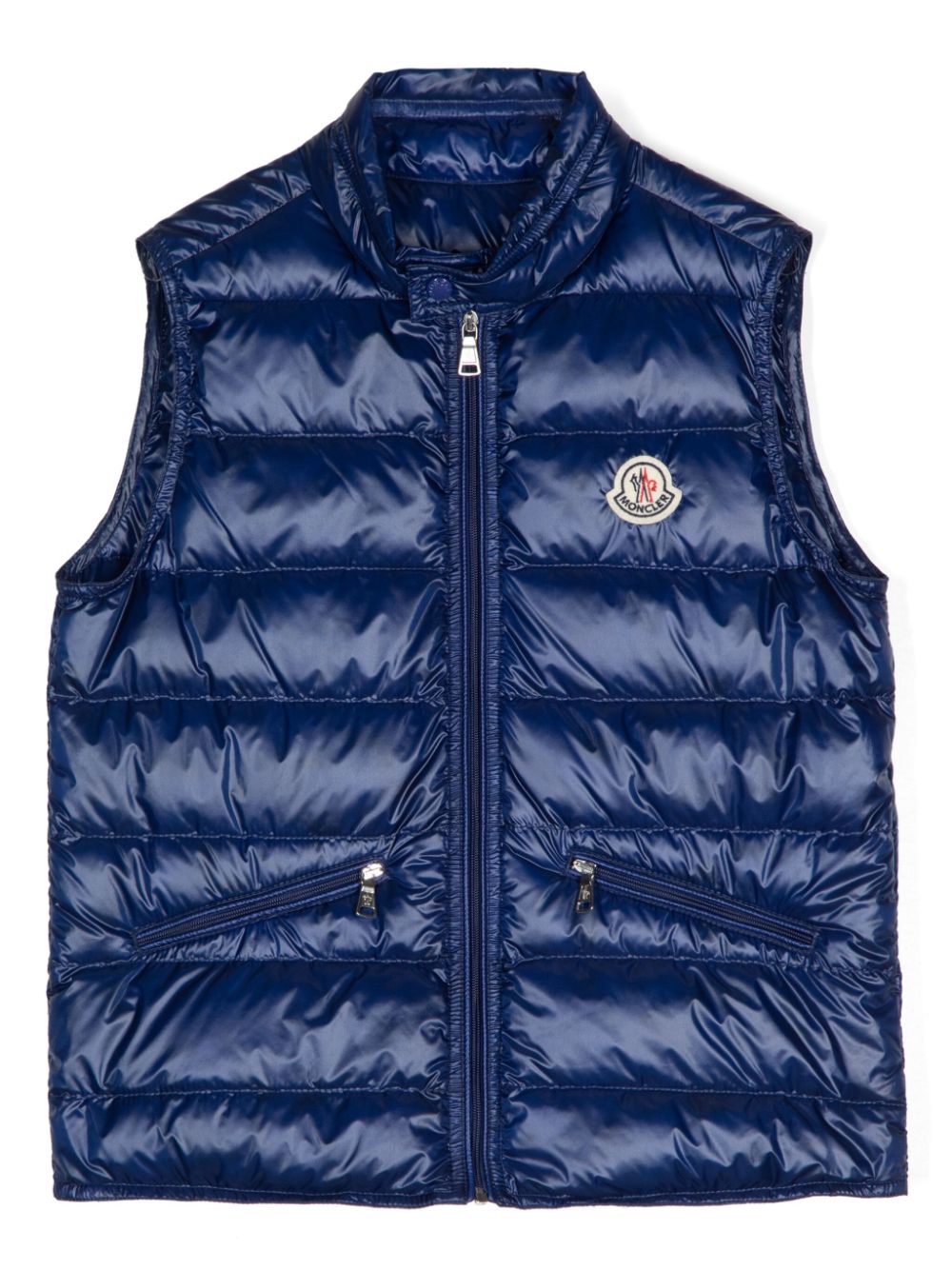 Moncler Enfant Bodywarmer met logopatch Blauw