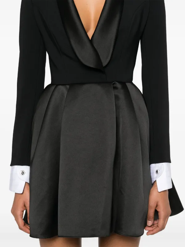 Elisabetta Franchi Pleated Mini Dress | Black | FARFETCH TR