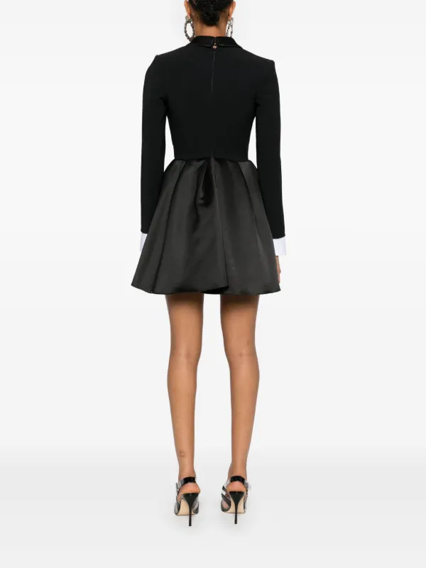 Elisabetta Franchi Pleated Mini Dress | Black | FARFETCH AO