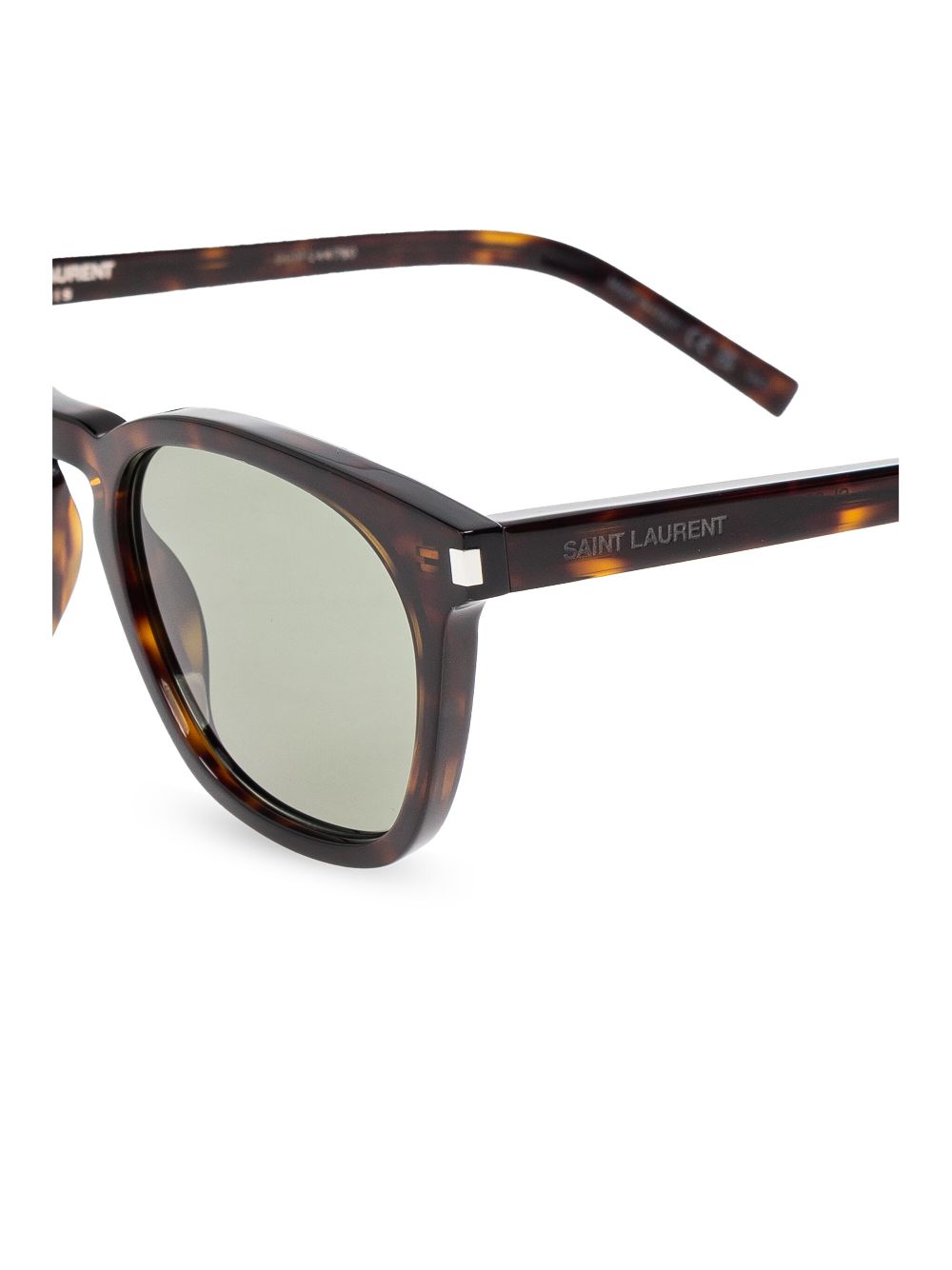 Saint Laurent Eyewear Zonnebril met gegraveerd logo Bruin