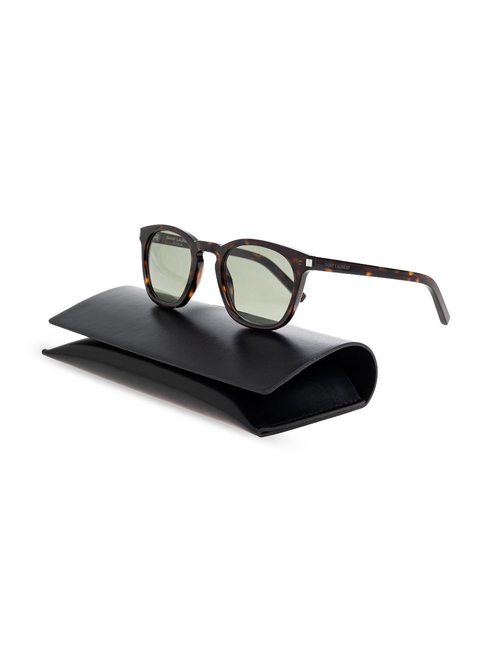 Saint Laurent Eyewear Zonnebril met gegraveerd logo Bruin