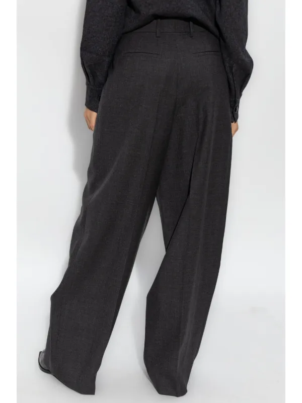 ボトムスその他 Givenchy Dark grey wool wide trousers Givenchy Wool wide-leg Trousers | Grey | FARFETCH NZ