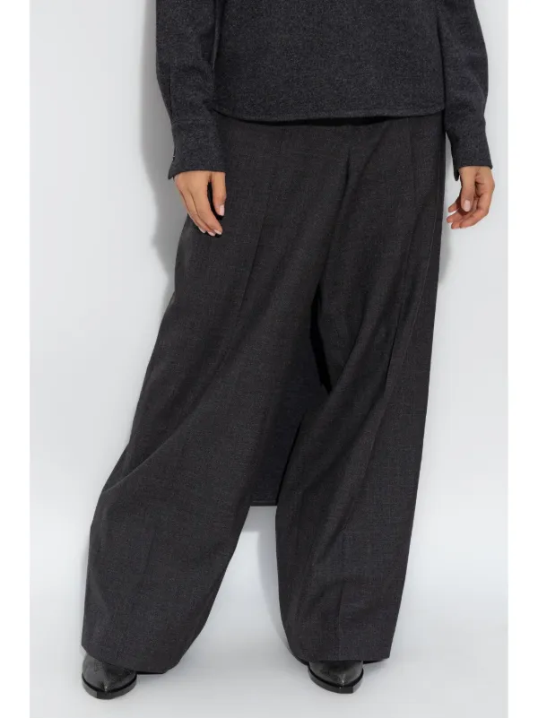 パンツ Givenchy Givenchy Dark Grey Wool Wide Trousers Givenchy Wool wide-leg Trousers | Grey | FARFETCH