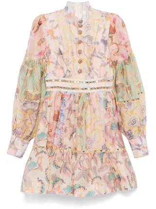 ZIMMERMANN Illustration Mirror ミニドレス | ピンク | FARFETCH JP