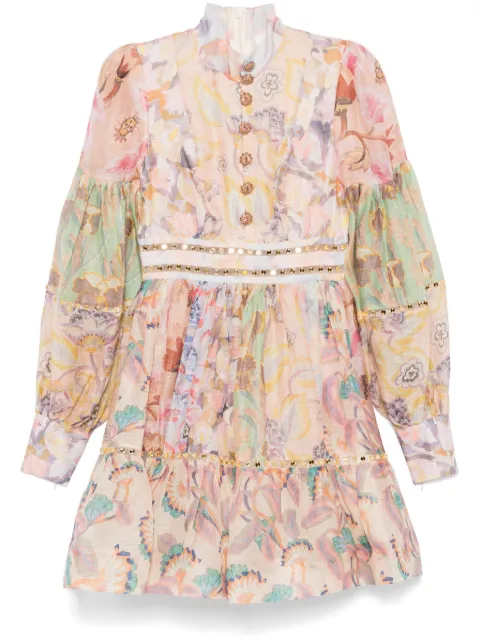 ZIMMERMANN vestido corto Illustration Mirror