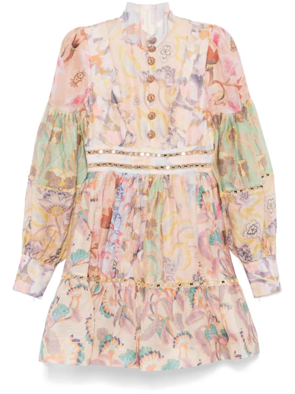 ZIMMERMANN Illustration Mirror ミニドレス | ピンク | FARFETCH JP