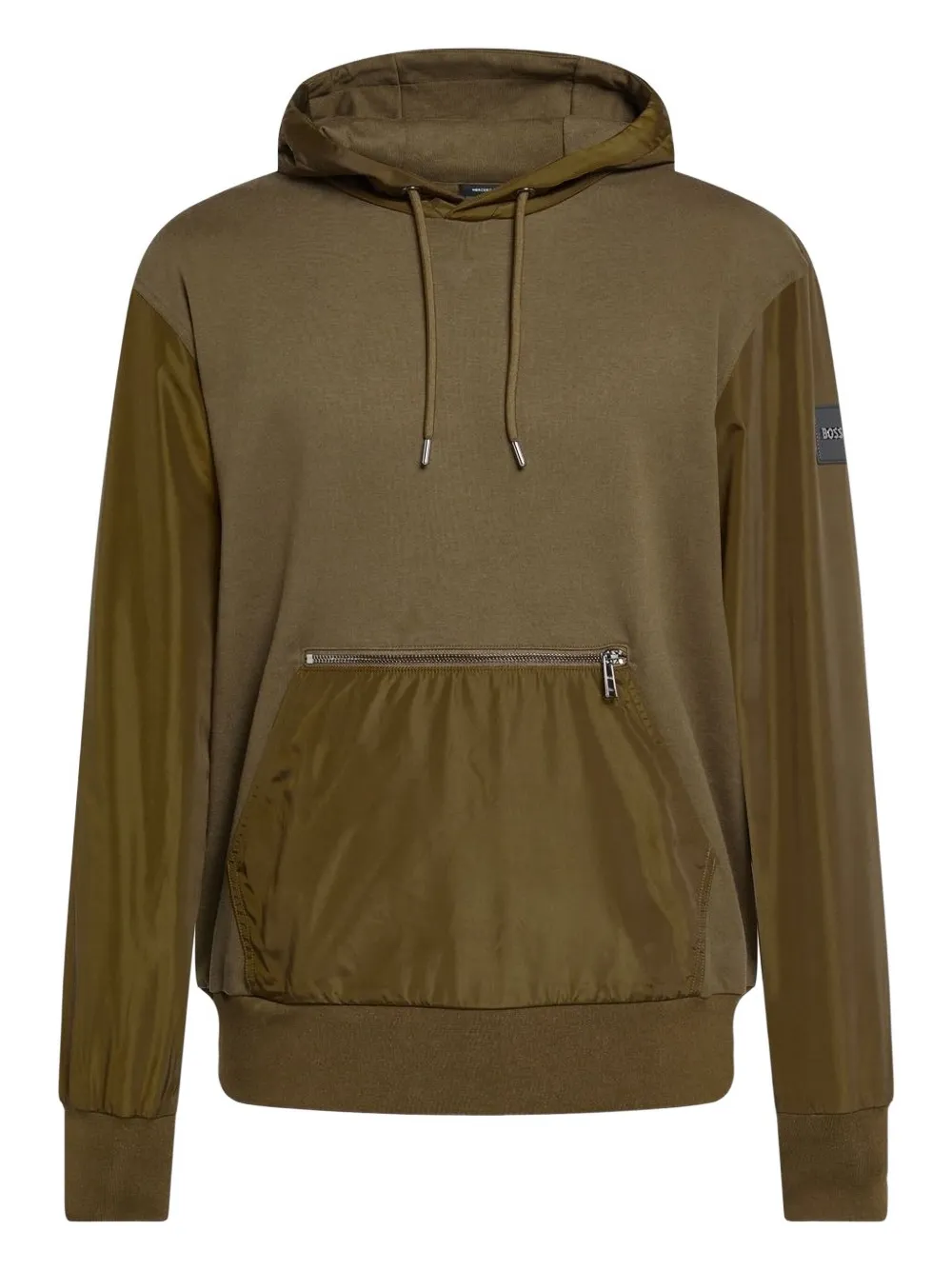 BOSS hooded panelled sweatshirt | Green | Image 1