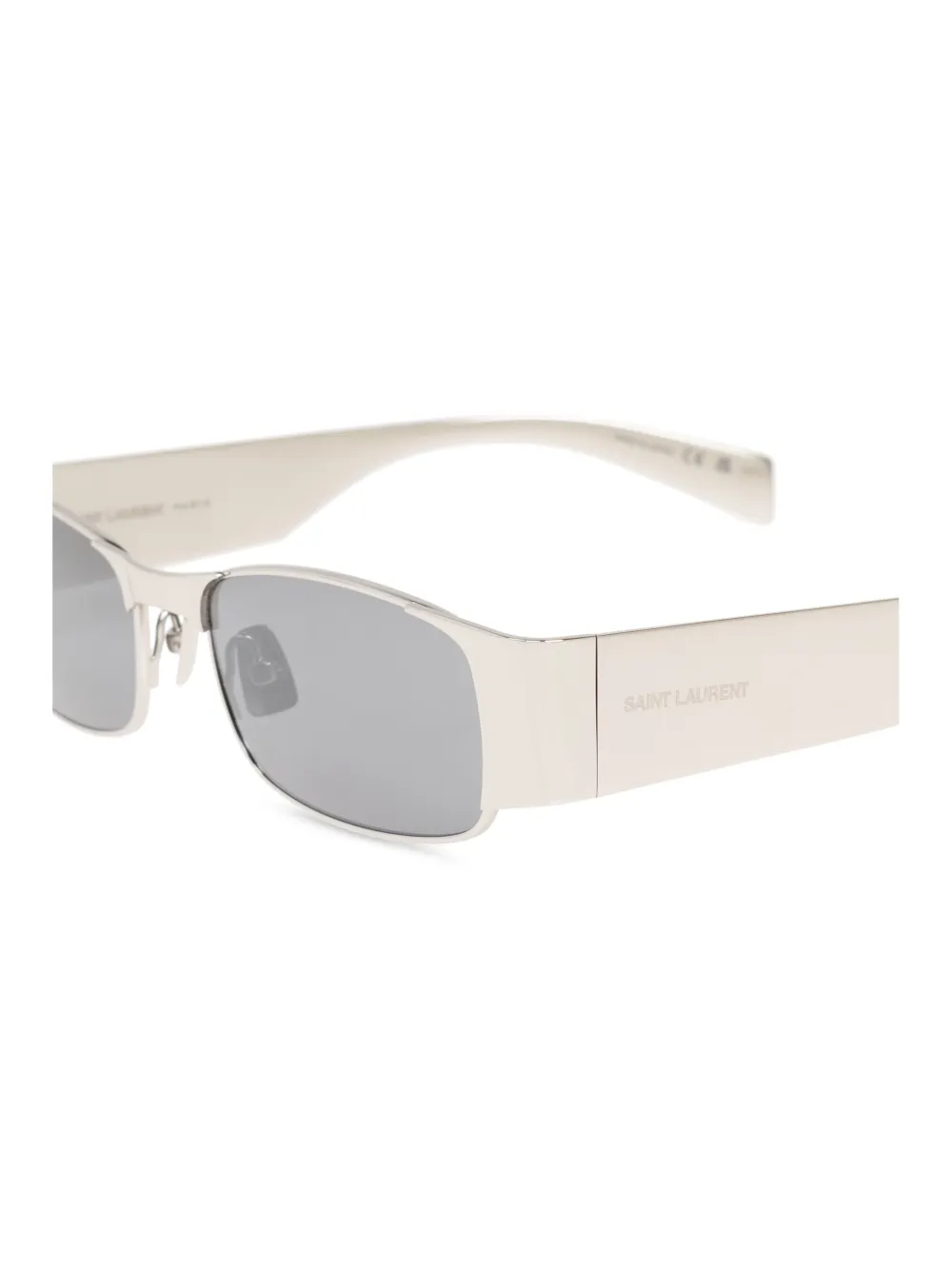 Saint Laurent Eyewear Zonnebril met gegraveerd logo Zilver