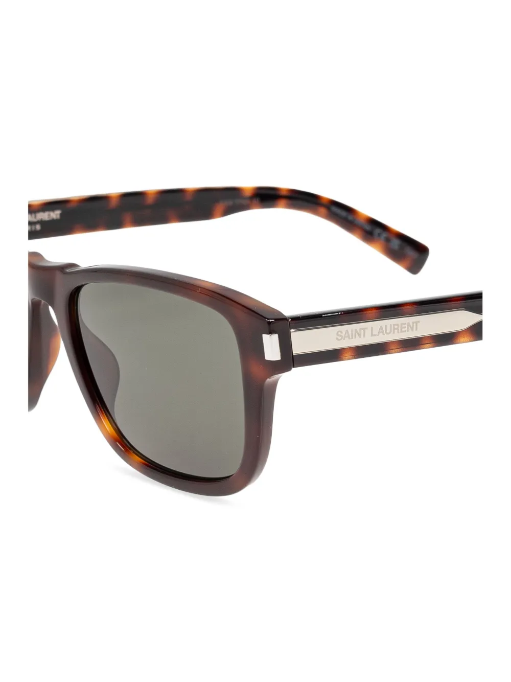 Saint Laurent Eyewear Zonnebril met vierkant montuur Bruin