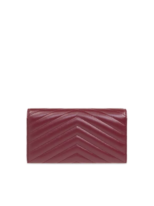 関税込■Saint Laurent■Cassandre マトラッセ レザーウォレット ブラック Cassandre マトラッセ テクスチャードレザー