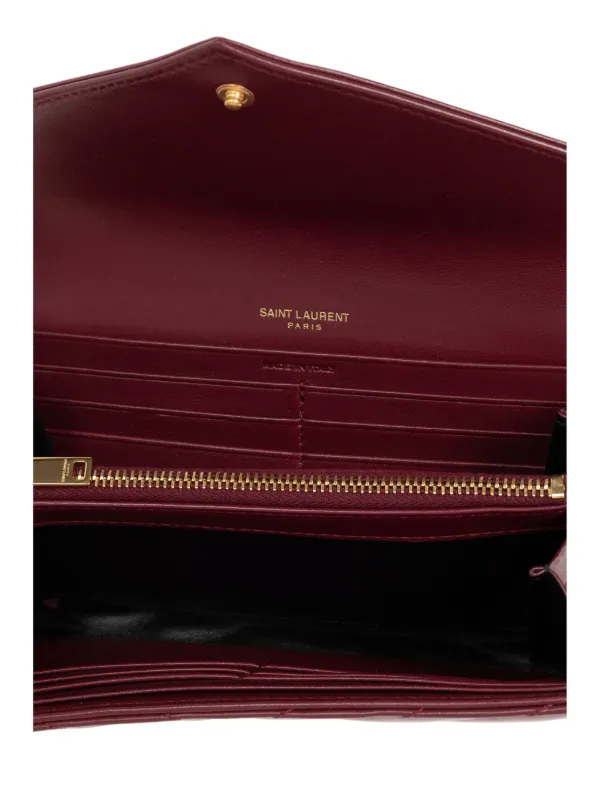 Saint Laurent Cassandre Matelassé Wallet | Red | FARFETCH