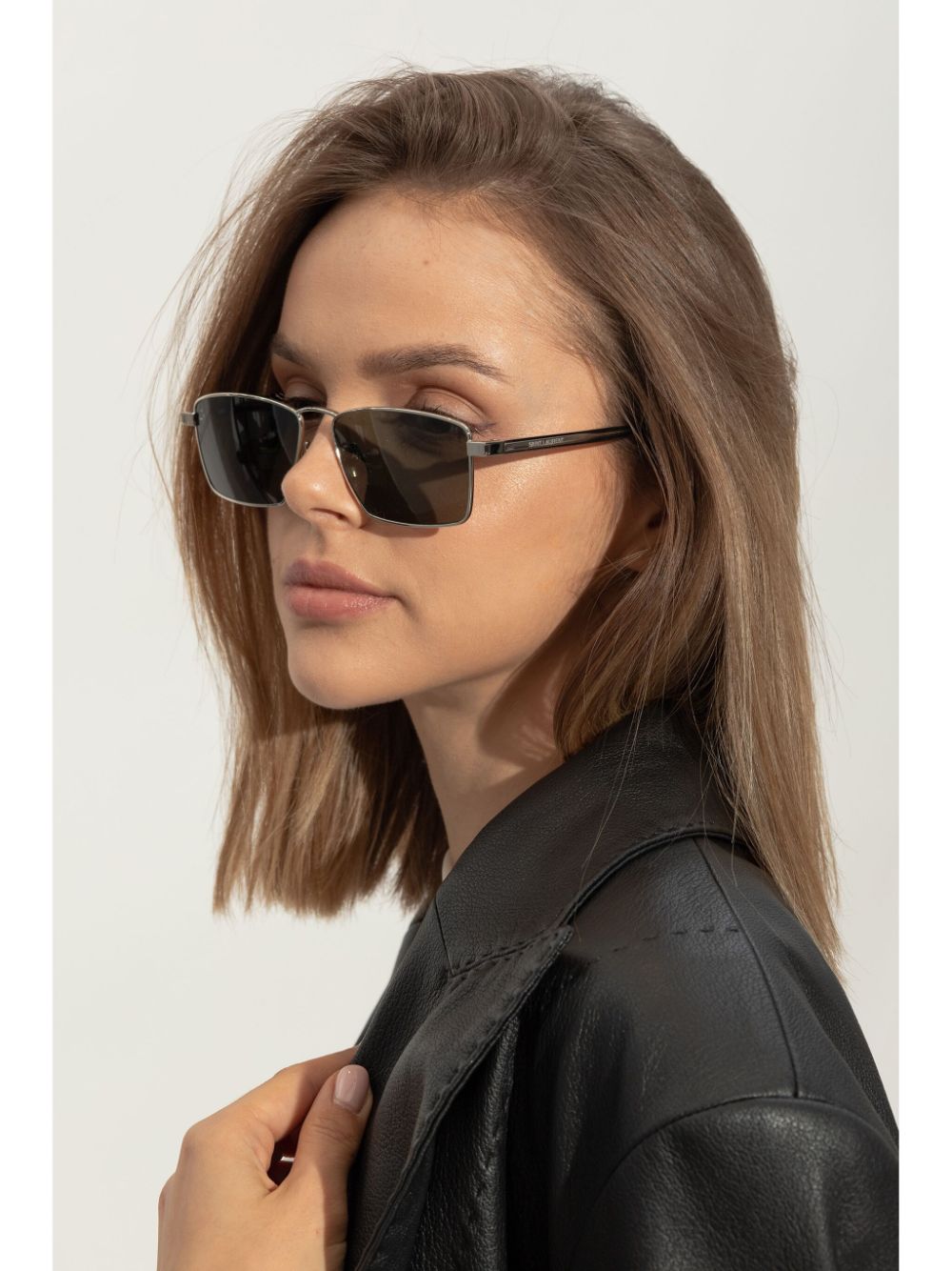 Saint Laurent Eyewear Zonnebril met gegraveerd logo - Zilver