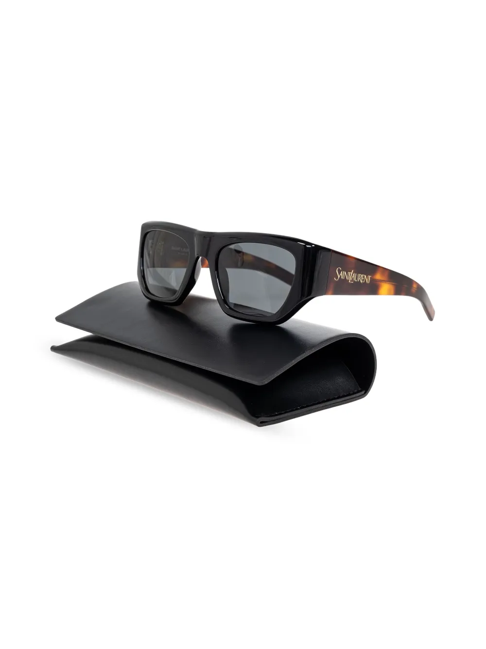 Saint Laurent Eyewear Zonnebril met logoprint Zwart